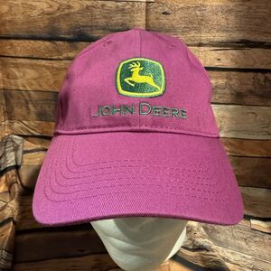 Official John Deere Pink Baseball Cap Adjustable Strap Hat Logo Farm Tractor